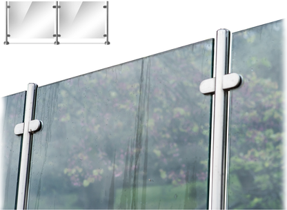 10mm Toughened Balustrade Safety Glass Panels, Poles, Clamps