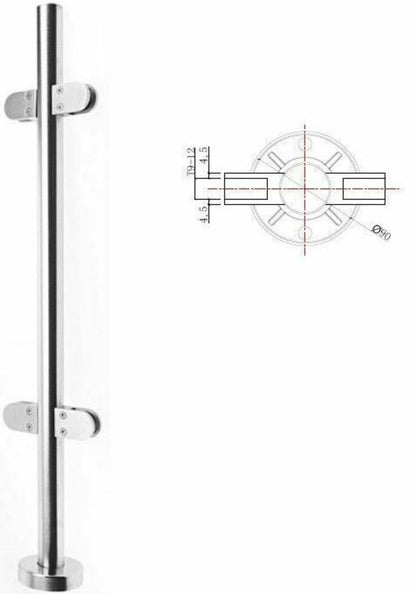 10mm Toughened Balustrade Safety Glass Panels, Poles, Clamps