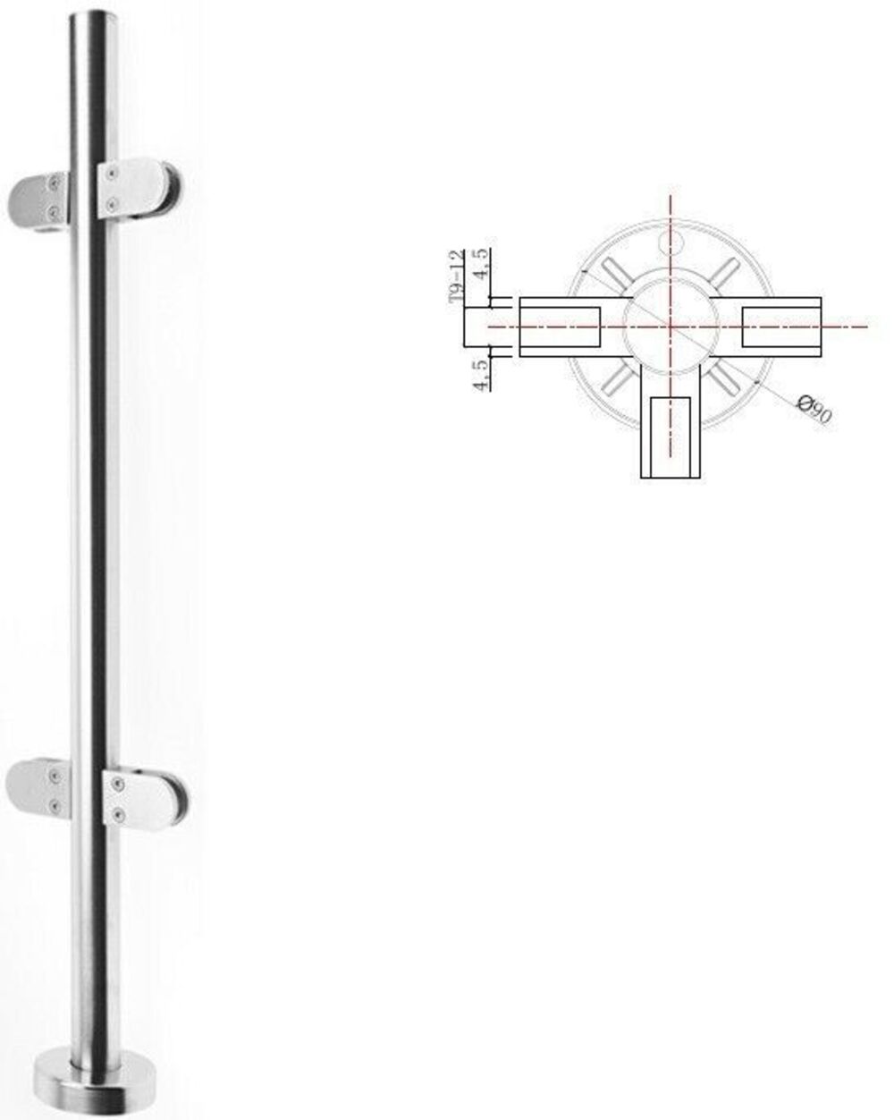 10mm Toughened Balustrade Safety Glass Panels, Poles, Clamps